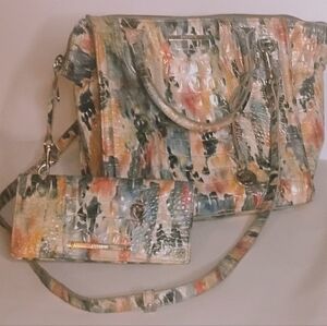 Brahmin Multicolor Shoulder Bag and Wallet Set